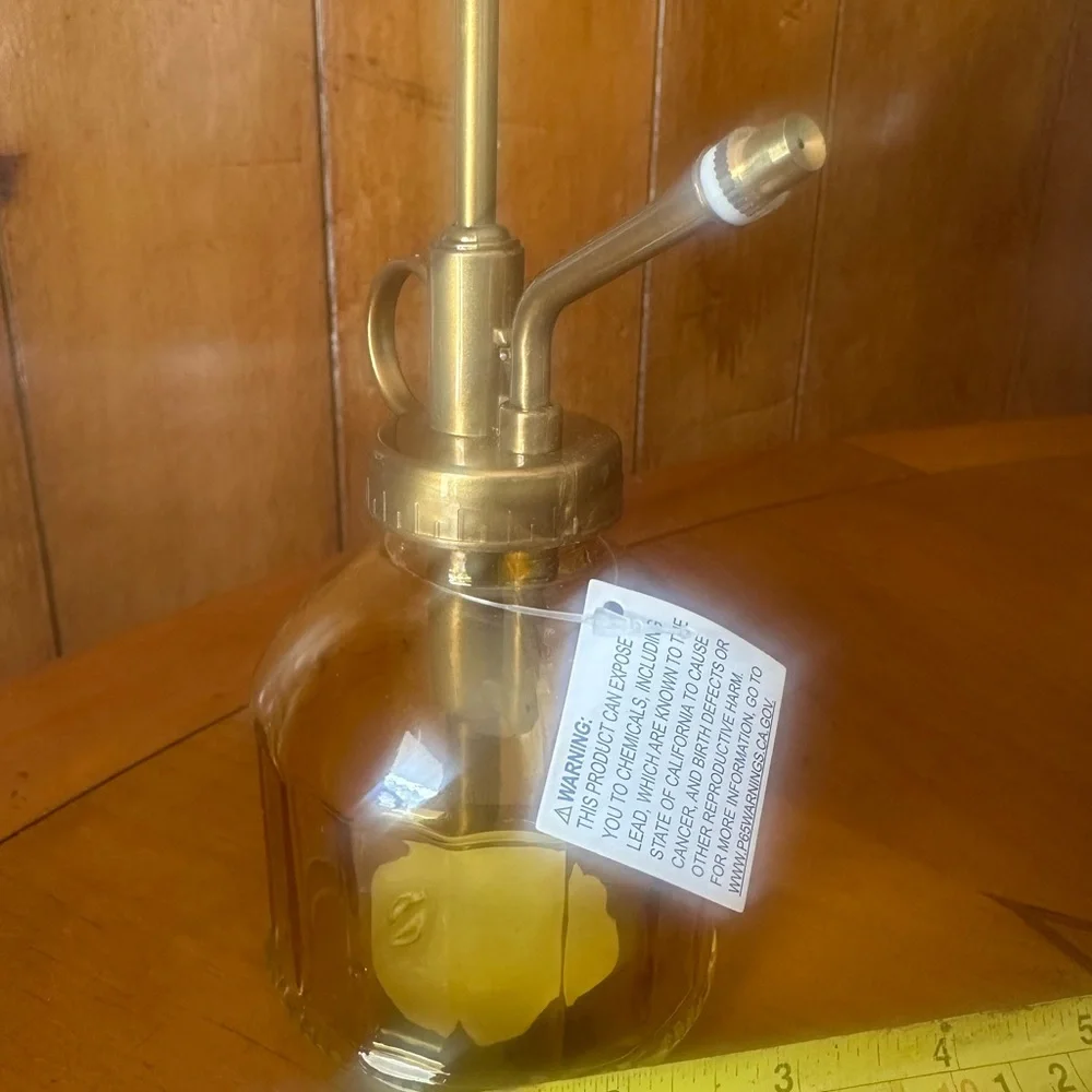 Gold and Clear Glass Plant Misters lot of 2